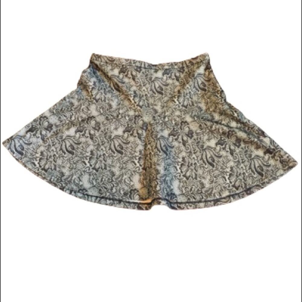 EXPRESS Black and White Lace Skater Skirt